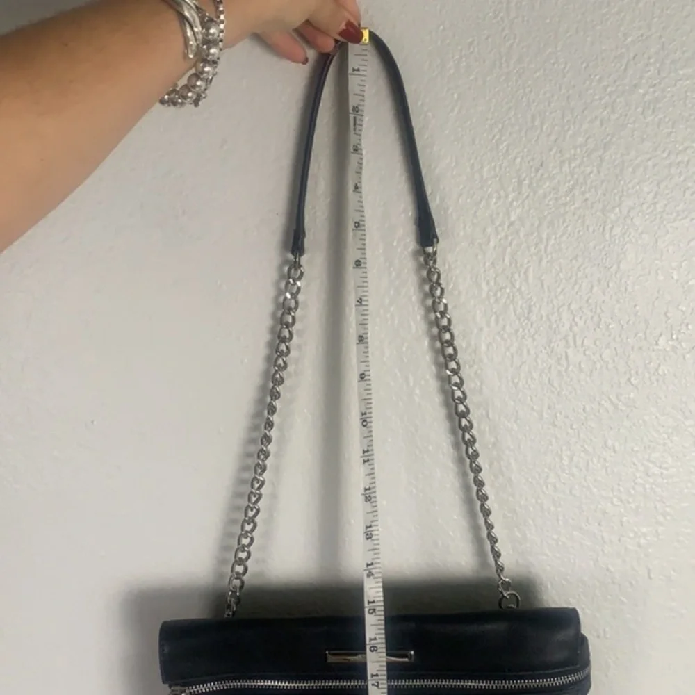 NINE WEST ZEBRA SHOULDER BAG/ CLUTCH leather and faux fur